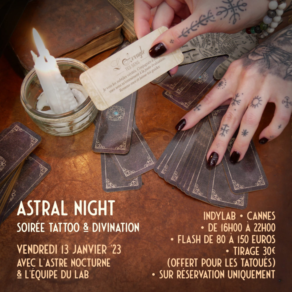 event cannes 2023 tattoo fhlahs night divination cartomancie tarot tatouage