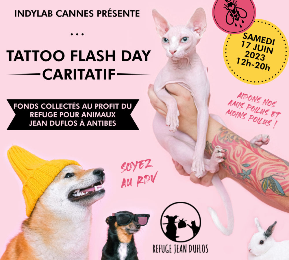 flash day tattoo caritatif tatouage animaux abandonnés refuge cannes antibes alpes maritimes